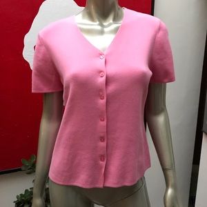 HAMPSHIRE STUDIO soft pink cardigan knit top PL